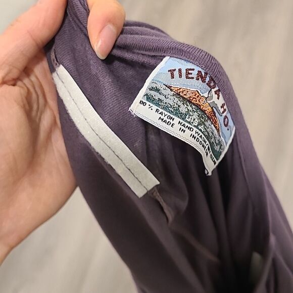 Tienda Ho Lagenlook Purple Bat Wing Sleeve Cowl Neck Top fall oversized tunic - Picture 6 of 8